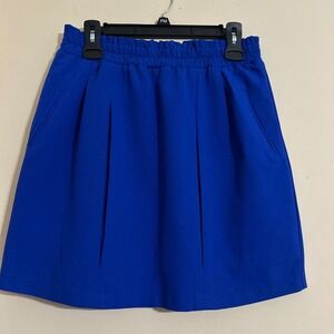 Everly Blue Pleated Elastic Waist Skirt Size L